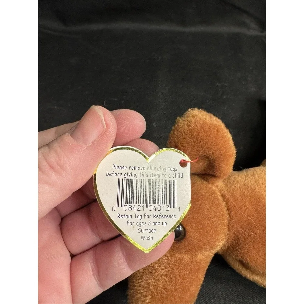 Set of 2 Ty Beanie Babies Bones Dog Plush 1993 1994 Heart Tags PVC Pellets